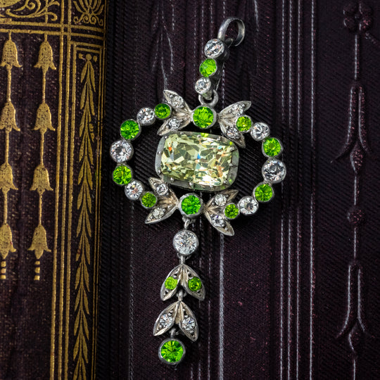 Antique Victorian Paste Silver Pendant