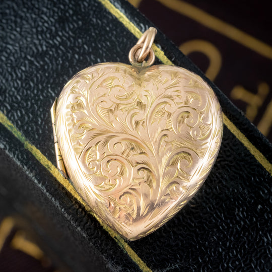 Antique Victorian Heart Locket 9ct Gold