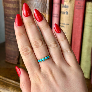 Antique Georgian Turquoise Five Stone Ring