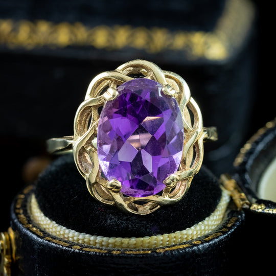 Vintage Amethyst Ring 5ct Amethyst