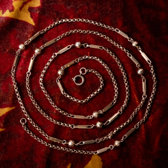 Antique Victorian Guard Chain Rolled Gold 50 Inch