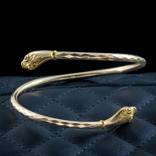 Antique Victorian Snake Bangle Rolled Gold