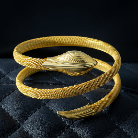 Art Deco Egyptian Revival Mesh Snake Bangle