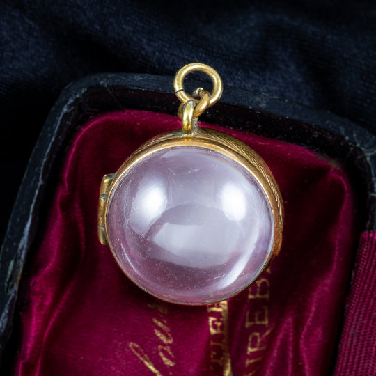 Antique Victorian Pools Of Light Crystal Orb Locket