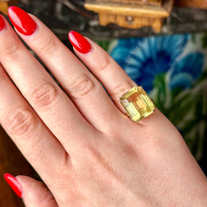 Vintage Citrine Cocktail Ring 13ct Citrine