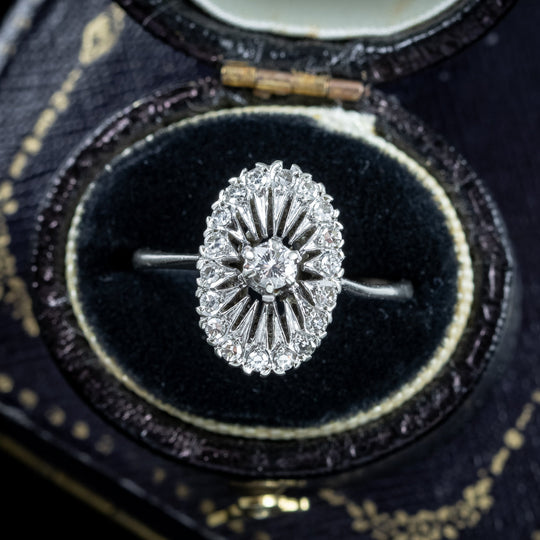 Antique Art Deco Diamond Cluster Ring 0.46ct Total