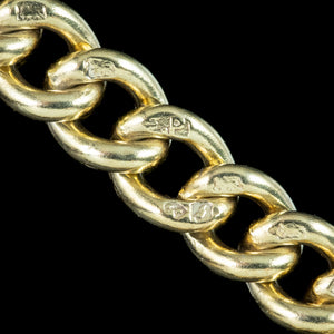 Antique Edwardian Albert Chain Silver 18ct Gold Gilt Dated 1909