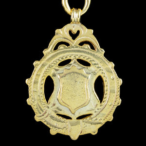 Antique Edwardian Albert Chain Silver 18ct Gold Gilt With Medallion