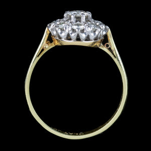 Antique Edwardian Diamond Cluster Ring 1ct Total 