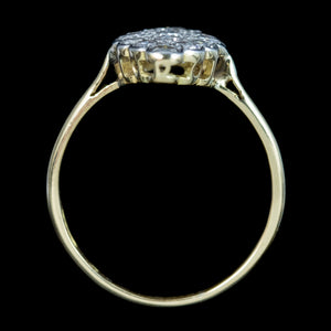 Antique Edwardian Diamond Navette Cluster Ring 1.06ct Total