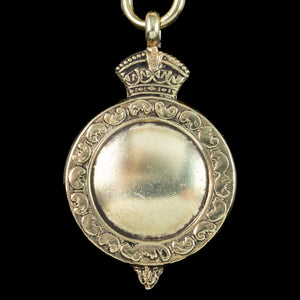 Antique Edwardian Medallion Albert Chain Silver 18ct Gold Gilt