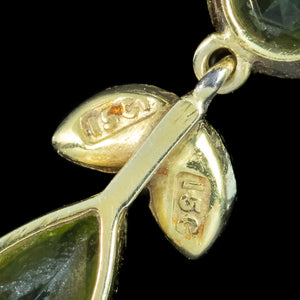 Antique Edwardian Peridot Pearl Pendant 15ct Gold