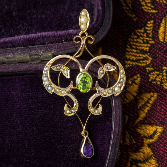 Antique Edwardian Suffragette Pendant 9ct Gold