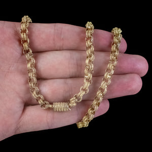 Antique Georgian Long Pinchbeck Chain 18ct Gold Gilt