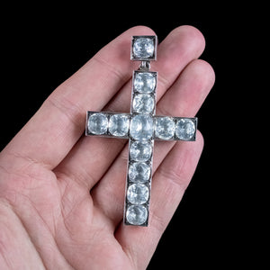 Antique Georgian Paste Cross Pendant Silver