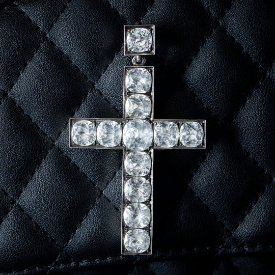 Antique Georgian Paste Cross Pendant Silver