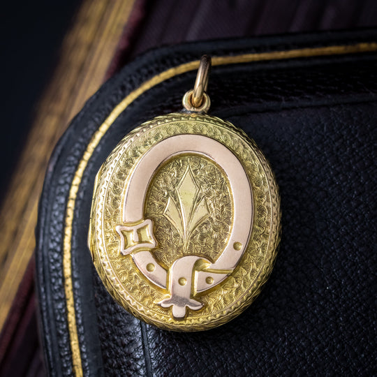 Antique Victorian Belt Buckle Eternity Locket 18ct Gold