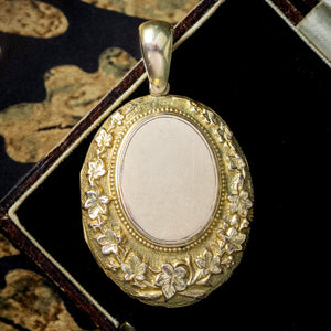 Antique Victorian Bird Nest Ivy Locket 9ct Gold