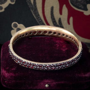 Antique Victorian Bohemian Garnet Bangle 