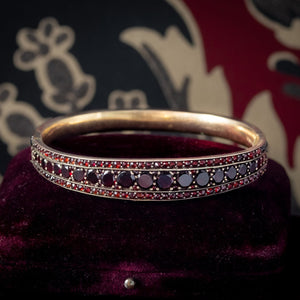 Antique Victorian Bohemian Garnet Bangle 