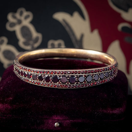 Antique Victorian Bohemian Garnet Bangle