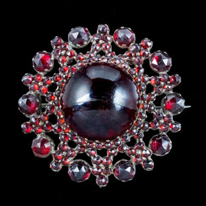 Antique Victorian Bohemian Garnet Star Brooch