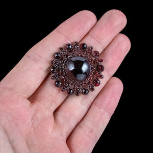 Antique Victorian Bohemian Garnet Star Brooch