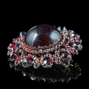 Antique Victorian Bohemian Garnet Star Brooch