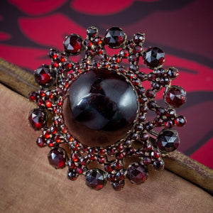 Antique Victorian Bohemian Garnet Star Brooch