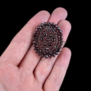 Antique Victorian Bohemian Garnet Locket Brooch