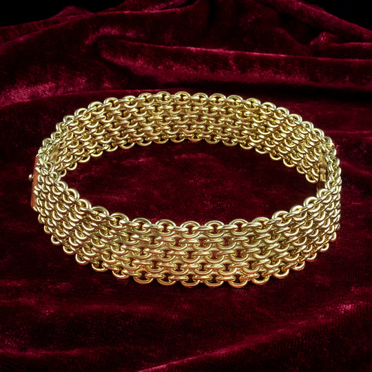 Antique Victorian Chain Collar And Bracelets Silver 18ct Gold Gilt