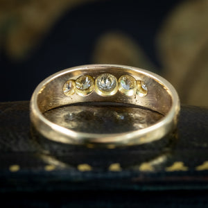  Antique Victorian Diamond Five Stone Band Ring 0.36ct Total