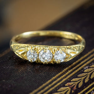 Antique Victorian Diamond Trilogy Ring Dated 1863