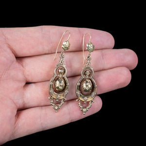 Antique Victorian Drop Earrings 15ct Gold