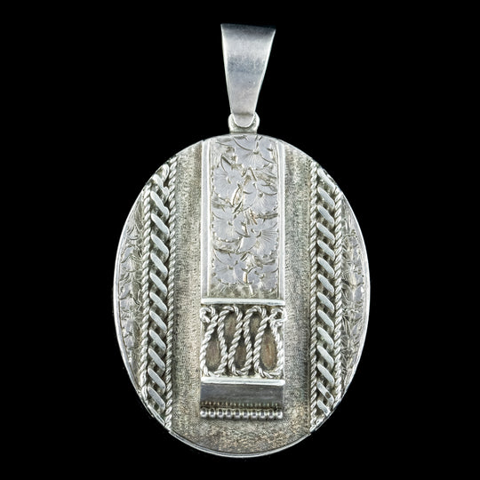 Antique Victorian Floral Silver Locket