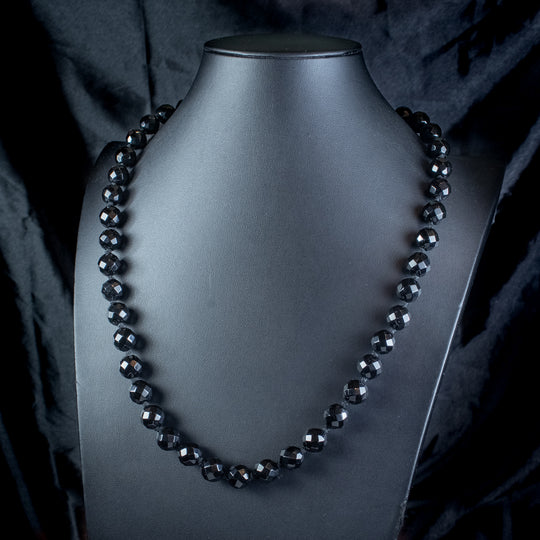 Antique Victorian French Jet Opera Bead Necklace