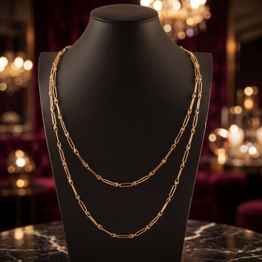 Antique Victorian Guard Chain Gold Cased 54 Inch