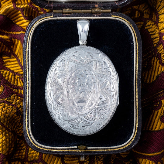 Antique Victorian Locket Sterling Silver Dated 1879