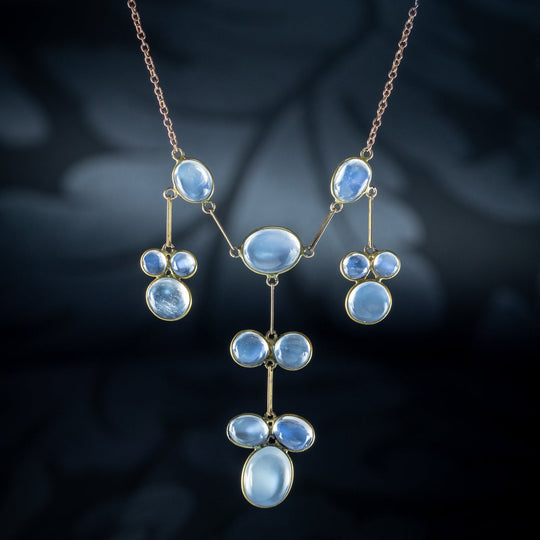 Antique Victorian Moonstone Garland Dropper Necklace