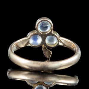 Antique Victorian Moonstone Shamrock Ring