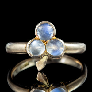 Antique Victorian Moonstone Shamrock Ring