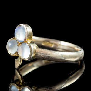 Antique Victorian Moonstone Shamrock Ring