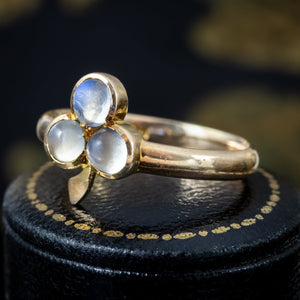 Antique Victorian Moonstone Shamrock Ring