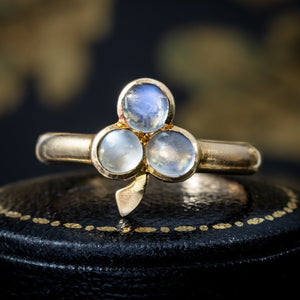 Antique Victorian Moonstone Shamrock Ring