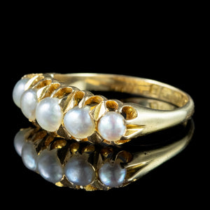 Antique Victorian Pearl Five Stone Ring Dated 1891