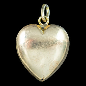 Antique Victorian Pearl Paste Heart Pendant 15ct Gold 