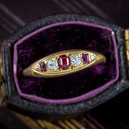 Antique Victorian Ruby Diamond Ring