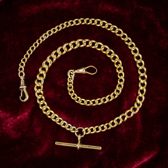 Antique Victorian Albert Chain Silver 18ct Gold Gilt Dated 1896