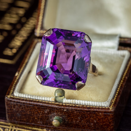 Art Deco Amethyst Cocktail Ring 28ct Amethyst