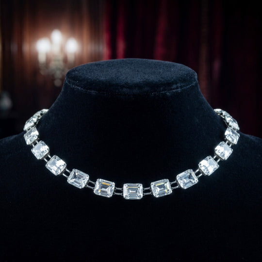 Art Deco Paste Riviere Necklace Platinon